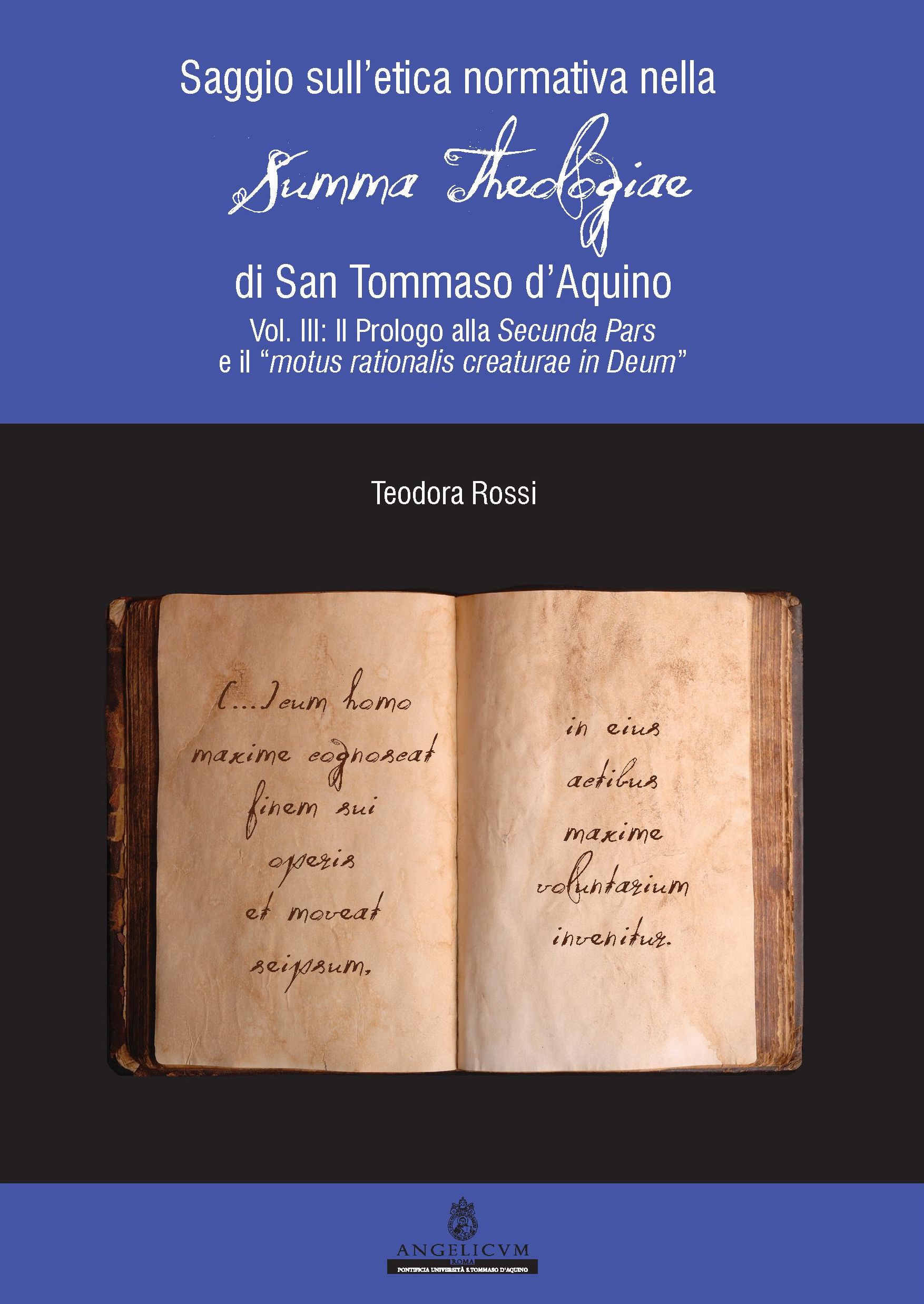 Saggio sull’etica normativa nella Summa Theologiae di San Tommaso d’Aquino book cover